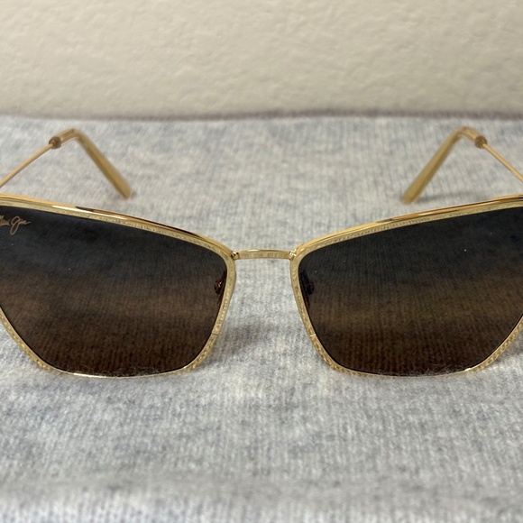 Maui Jim Puakenikeni MJ 823-16 Polarized Gold Metal Sunglasses w/ Case-NWOT main image 4